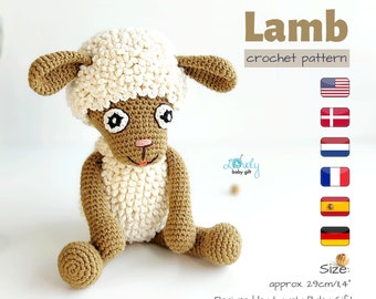 Crochet Pattern: Lamb, Sheep Amigurumi Animal Tutorial