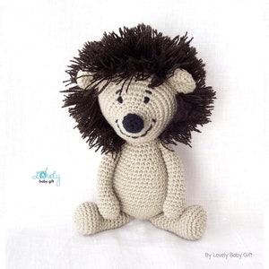 hedgehog stuffed toy crochet pattern with sport weight yarn