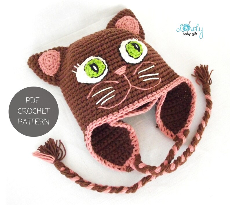 crochet pattern cat ears hat for girls