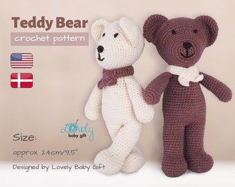 Crochet bear pattern amigurumi animal pattern stuffed Teddy bear toy crochet tutorial, CP-106