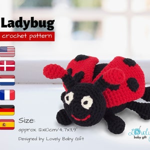 Crochet Ladybird pattern amigurumi insect stuffed animal pattern, ladybug pdf tutorial, CP-115 image 1