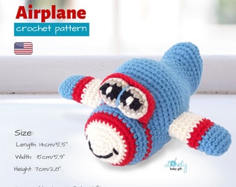 Amigurumi Pattern: Little Airplane Crochet Toy Tutorial - Step-by-Step Digital Download PDF