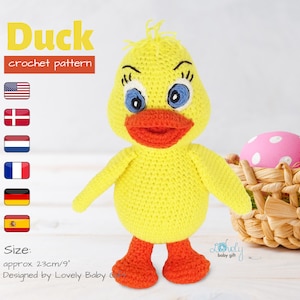 Duck Crochet Pattern - Plush Amigurumi Animal Instant Download Tutorial