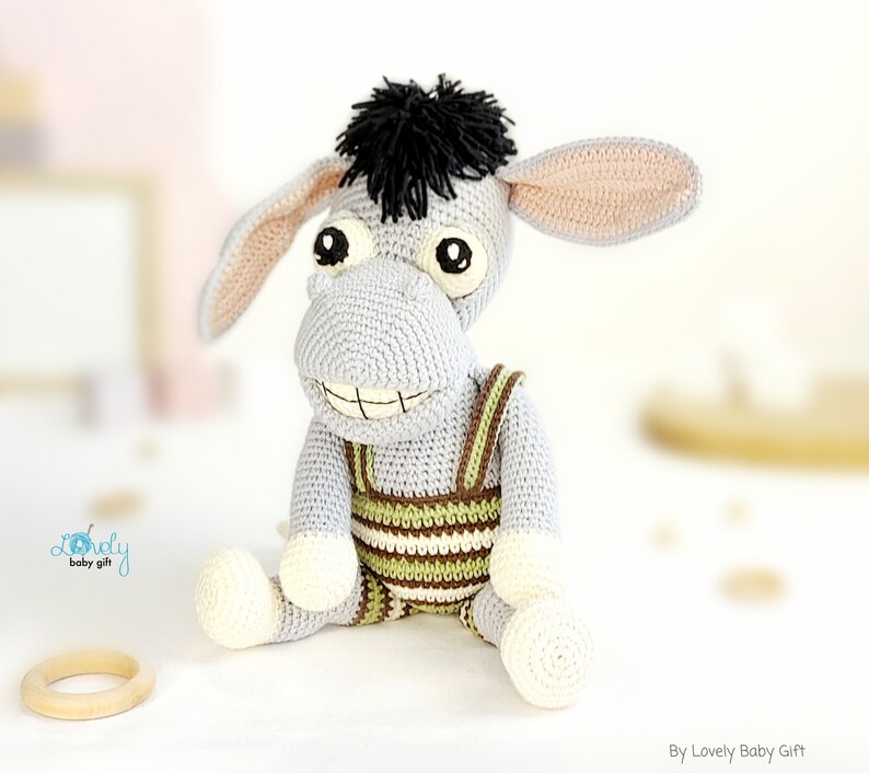 farm animal crochet pattern amigurumi doll donkey