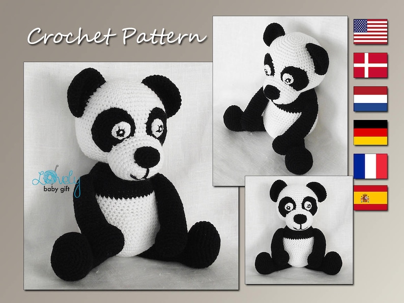 CP-137 Panda Crochet Pattern Animal Crochet Pattern Amigurumi Panda