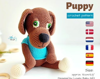 Amigurumi Dog Crochet Pattern • Stuffed Animal Tutorial • Step-by-Step Digital Download PDF