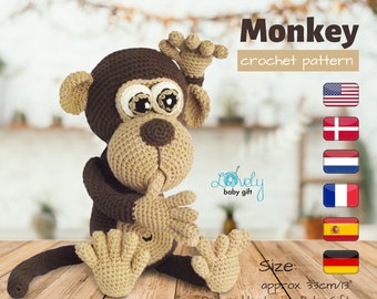 Amigurumi Pattern, Monkey Crochet Pattern, Amigurumi Animal, CP-147