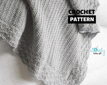 Crochet Baby Blanket Pattern, Baby Afghan Crochet Pattern, Grey Crib, Pram Blanket Pattern, CP-401