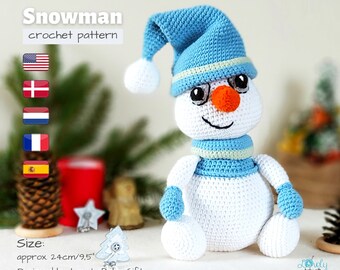 Patrón de Ganchillo: Muñeco de Nieve Navidad Amigurumi PDF Tutorial