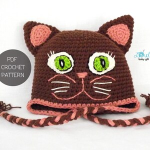 earflap kitty cat hat crochet pattern for babies and toddlers