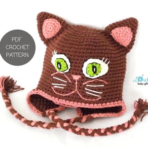 crochet baby beanie pattern with earflaps and braids