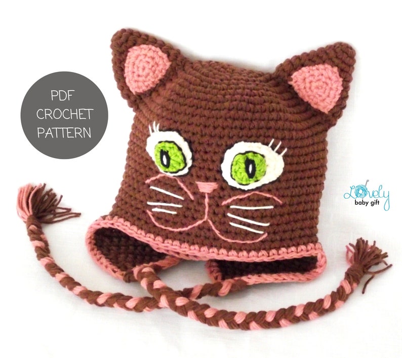 crochet baby beanie pattern with earflaps and braids