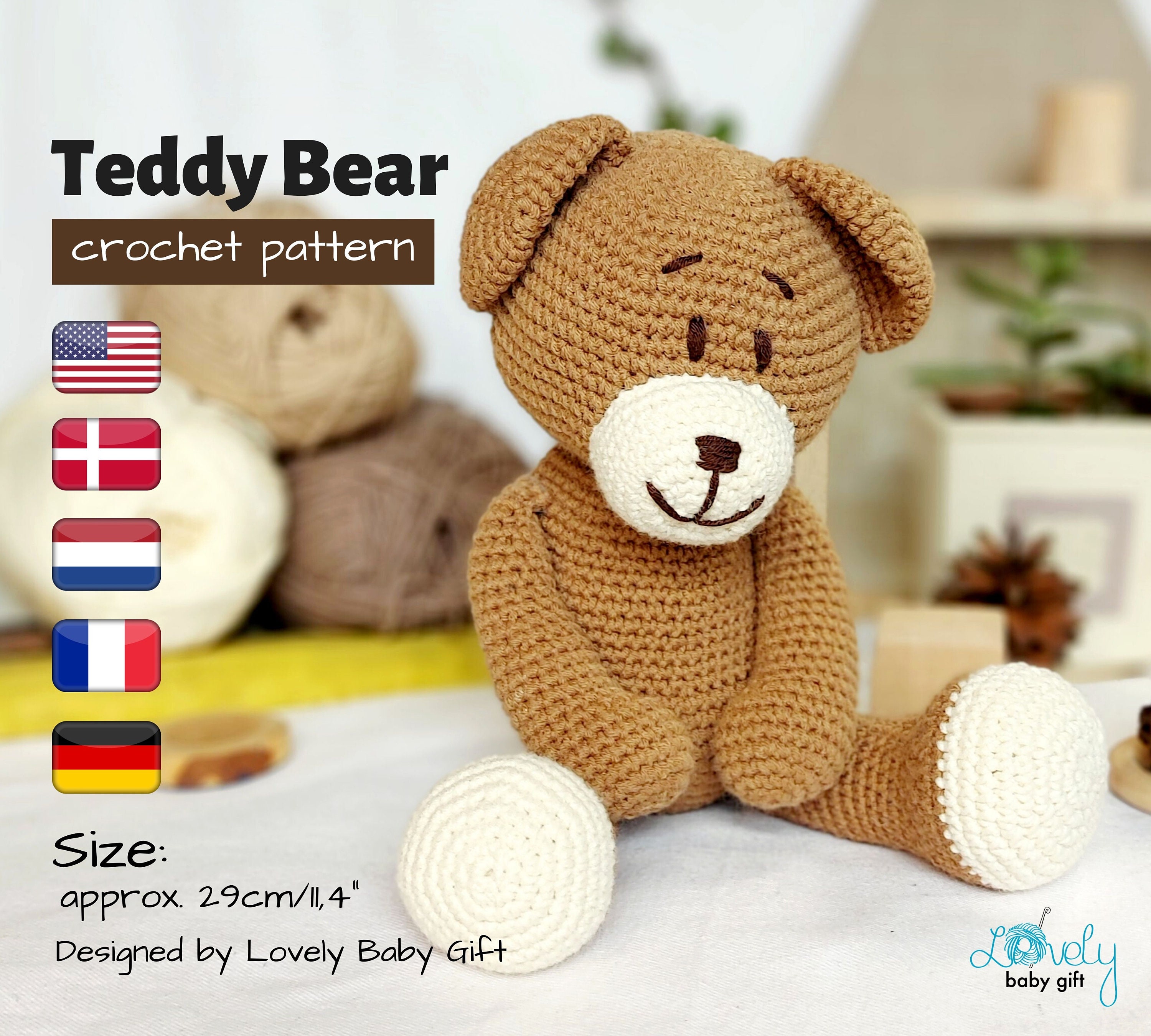 Stuffed Animals & Plushies Toys Beginner crochet pattern for Dinosaur