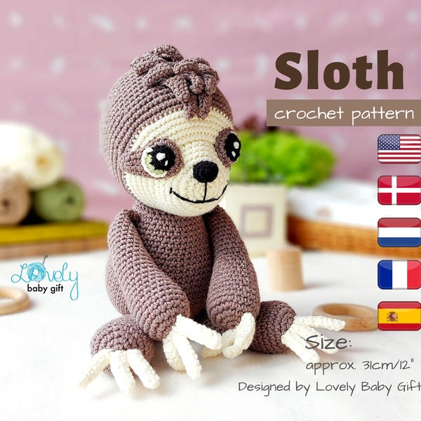 Sloth Crochet Pattern - Amigurumi Stuffed Animal Plushie Tutorial