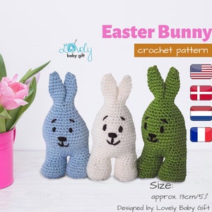 Easter bunny decor crochet PATTERN amigurumi mini bunny tutorial, CP-108