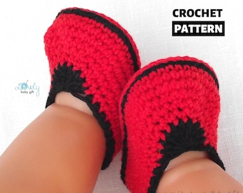 Crochet PATTERN baby shoes, Newborn Slippers Instant Download Tutorial in sizes 0-6, 6-12 month, Quick Handmade Gift for Little Ones, CP-201