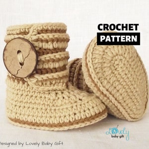 Baby Booties mit Knopf Häkelanleitung, Ugg Boots Häkelanleitung
