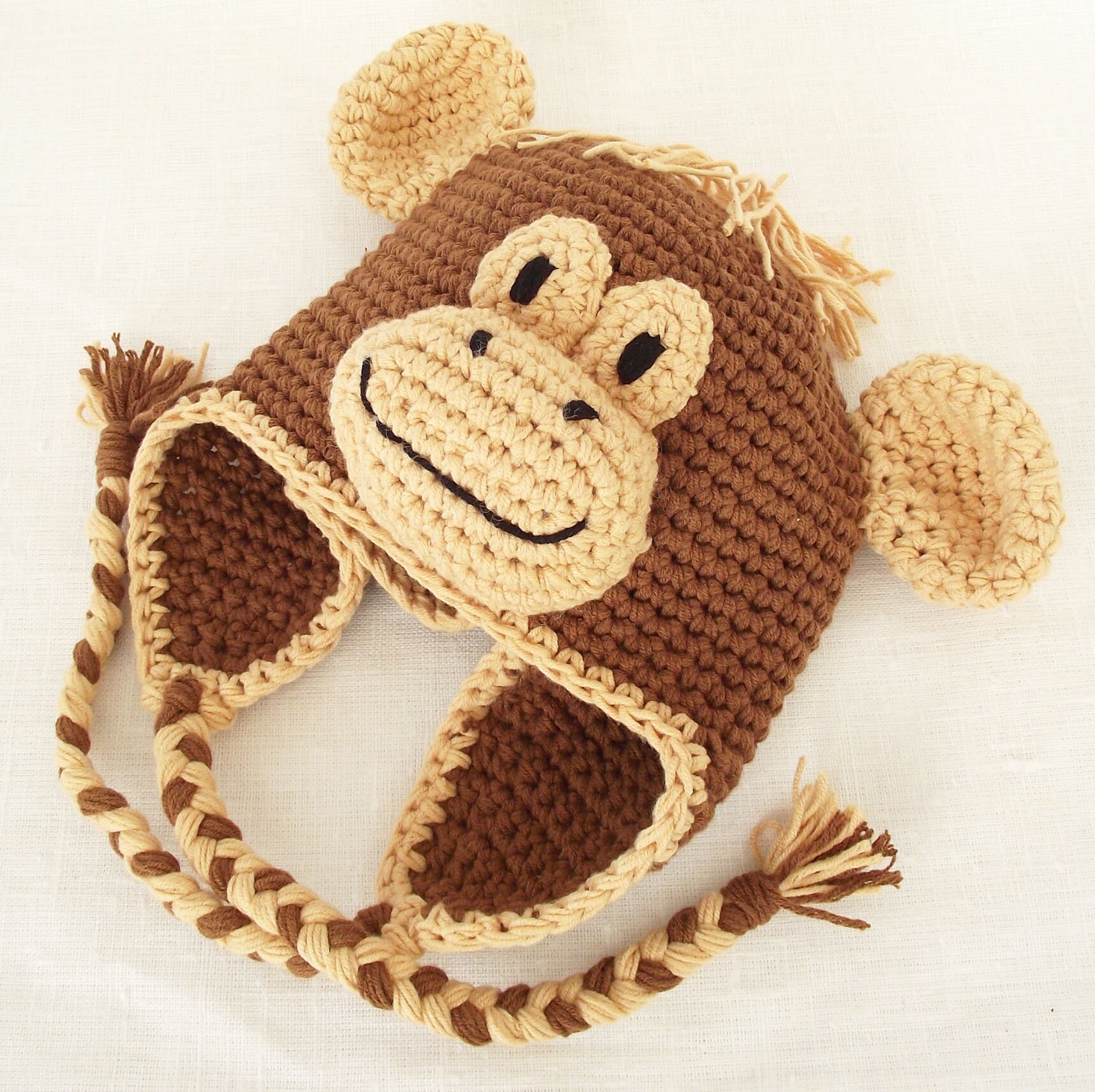 Crochet Hat Pattern Winter Hat Monkey 