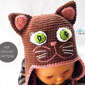winter earflap beanie crochet pattern for babies and kids