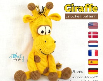 Crochet PATTERN Giraffe amigurumi tutorial PDF, safari animal doll, diy crochet handmade gift for children, CP-136