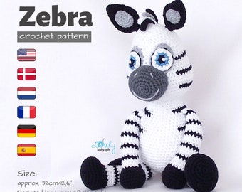 Amigurumi Pattern to Crochet Zebra Toy • DIY Stuffed Animal Tutorial