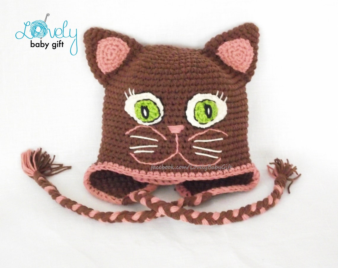 Kitty Hat Crochet Pattern Crochet Hat Pattern Earflap Winter Etsy Denmark