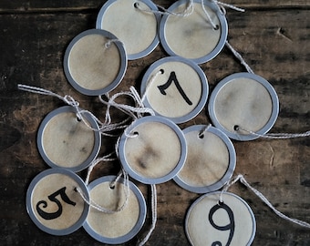 Rustic Hang tags Metal rim circle Gift tags Craft Supply Set of 25 pre strung