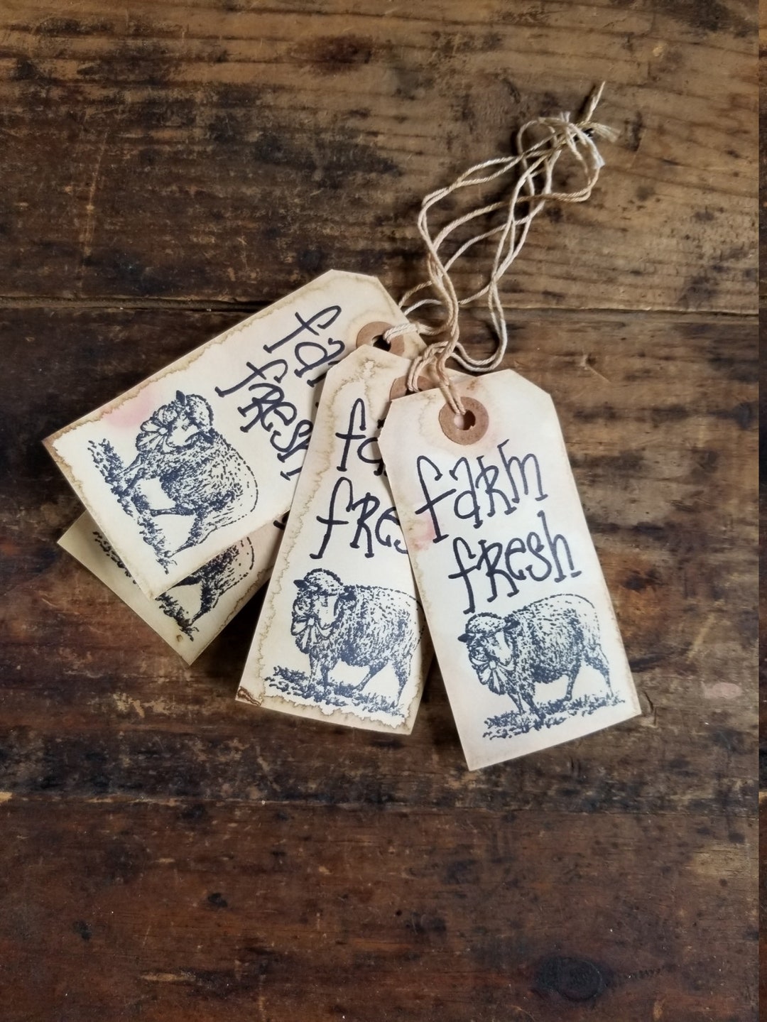Rustic Product Tags Farm Fresh Sheep Gift Tags, Rustic Aged Hang Tags (set of 25) - Etsy