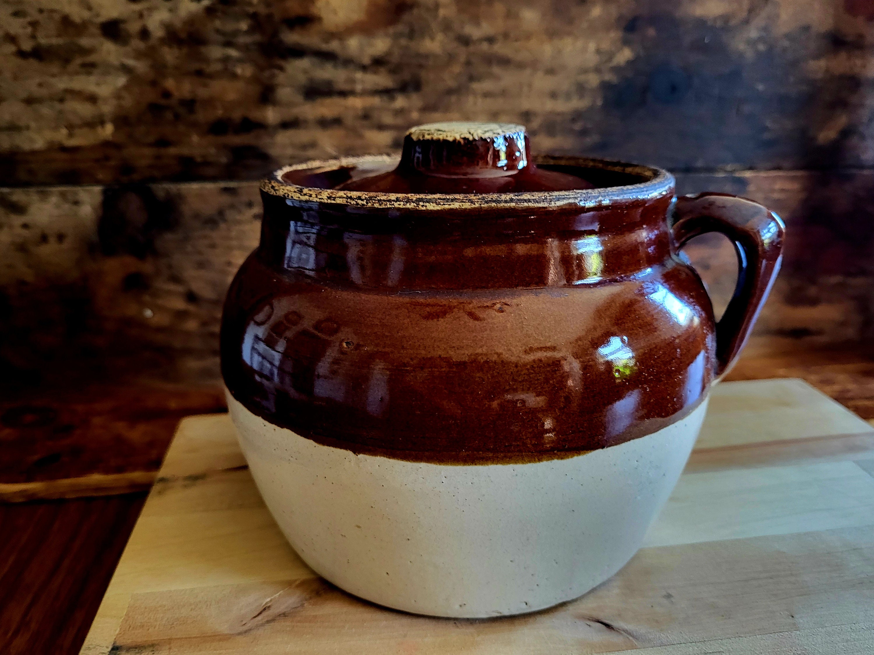 Four (4) Revol Miniature Porcelain Stew Pots with Lids, Brown/Eclipse,  #BCE1705