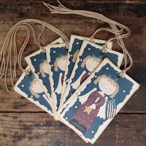 Americana Hang tag 4 de julio Etiqueta de regalo Country Patriot conjunto de 12 etiquetas preencordadas Suministro artesanal