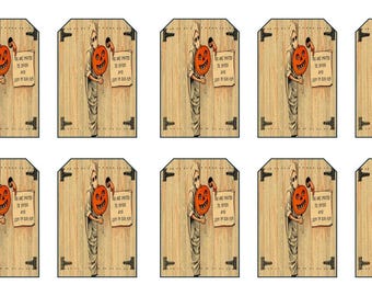 You are Invited Ghost Jack O Lantern Halloween Gift Tags Printable Spooky Treat Tag Download Treat Bags Party Favors Instant Digital File