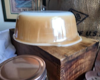 Vintage Fire King Peach Lustre Casserole Dish 2 Qt Anchor Hocking Ovenware Mid-Century Glass Bakeware Retro Kitchen Collectible