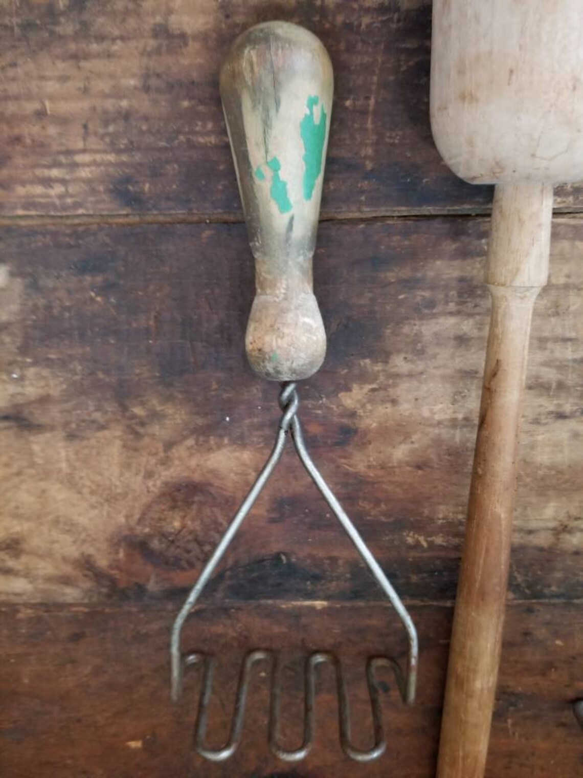 Vintage Potato Masher Antique Wooden Food masher Gathering Etsy