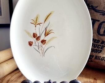 Vintage ceramic Platter Serving dish Autumn Harvest wheat