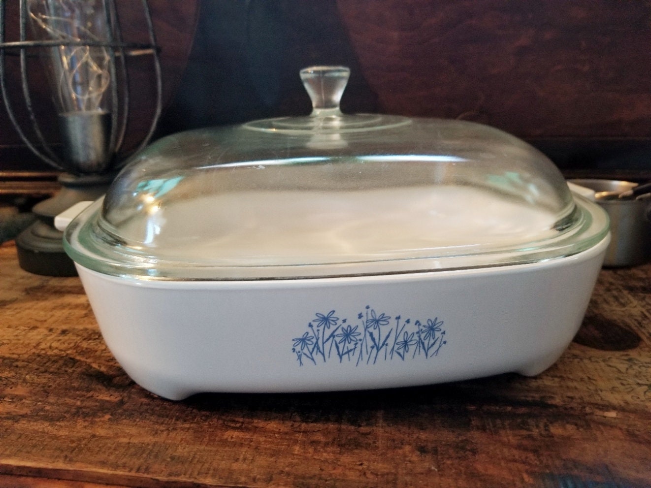 Corning Ware made for Sears Browning Dish Cornflower blue Casserole