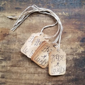 Praise Loudly Primitive Hang tags Rustieke Gift tags Craft Supply set van 25 tags vooraf gespannen