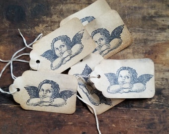 Rustic Hang Tag Thoughtful Angel Gift tag set of 25 tags Craft supply