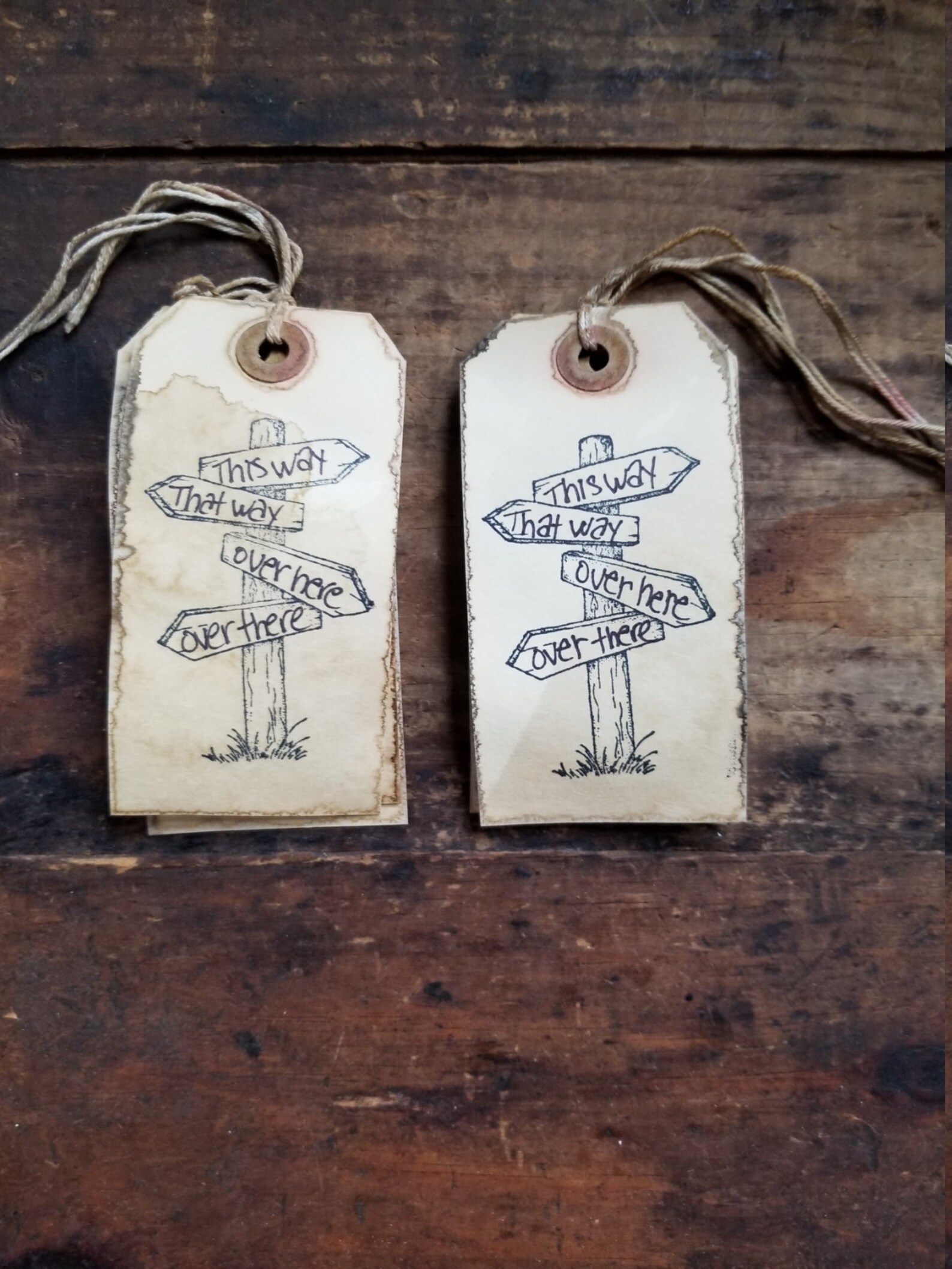 Farmhouse Country Sign Post Country Directions Rustic Gift Tag - Etsy