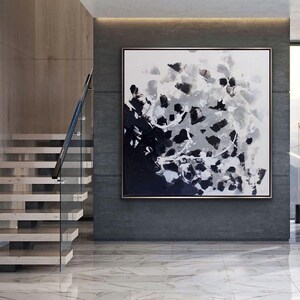 Abstract Painting Original Large Acrylic Canvas Wall Art black Modern Painting Wall Art on Canvas, Huge contemporary art decor  -Formula