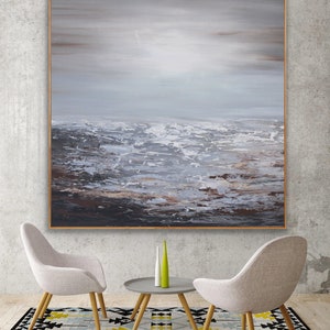 ORIGINAL braunes und graues abstraktes Gemälde weiß braun | Etsy