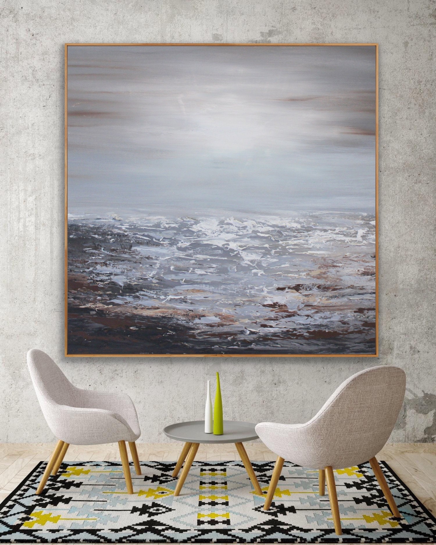 ORIGINAL braunes und graues abstraktes Gemälde weiß braun | Etsy