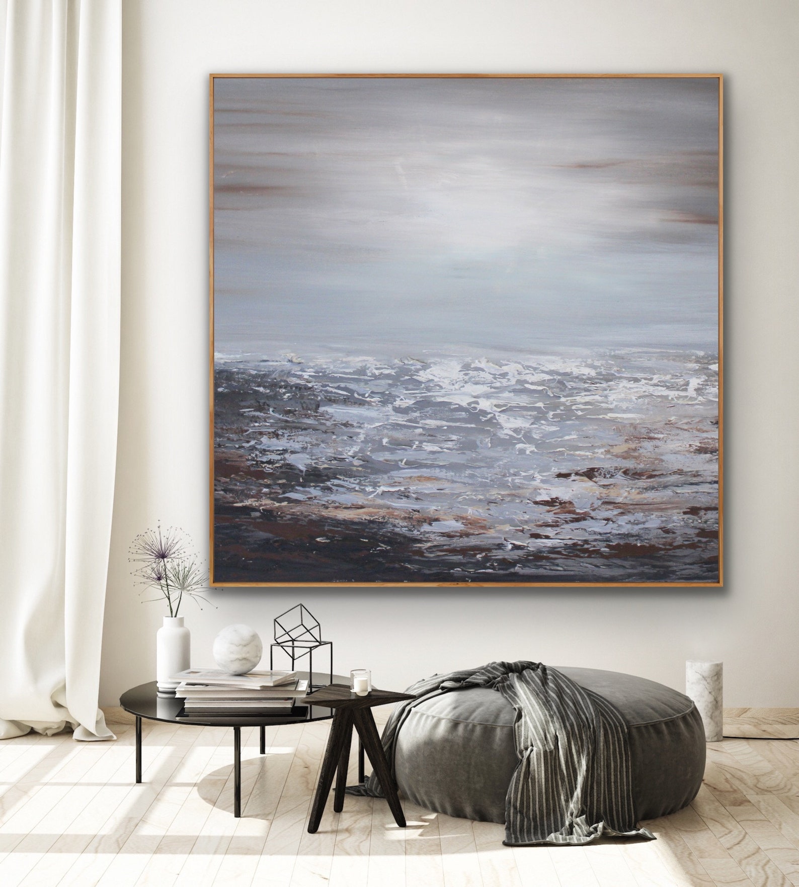 ORIGINAL braunes und graues abstraktes Gemälde weiß braun | Etsy