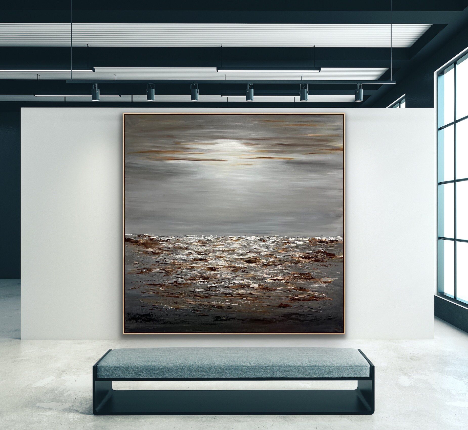 ORIGINAL braunes und graues abstraktes Gemälde weiß braun | Etsy