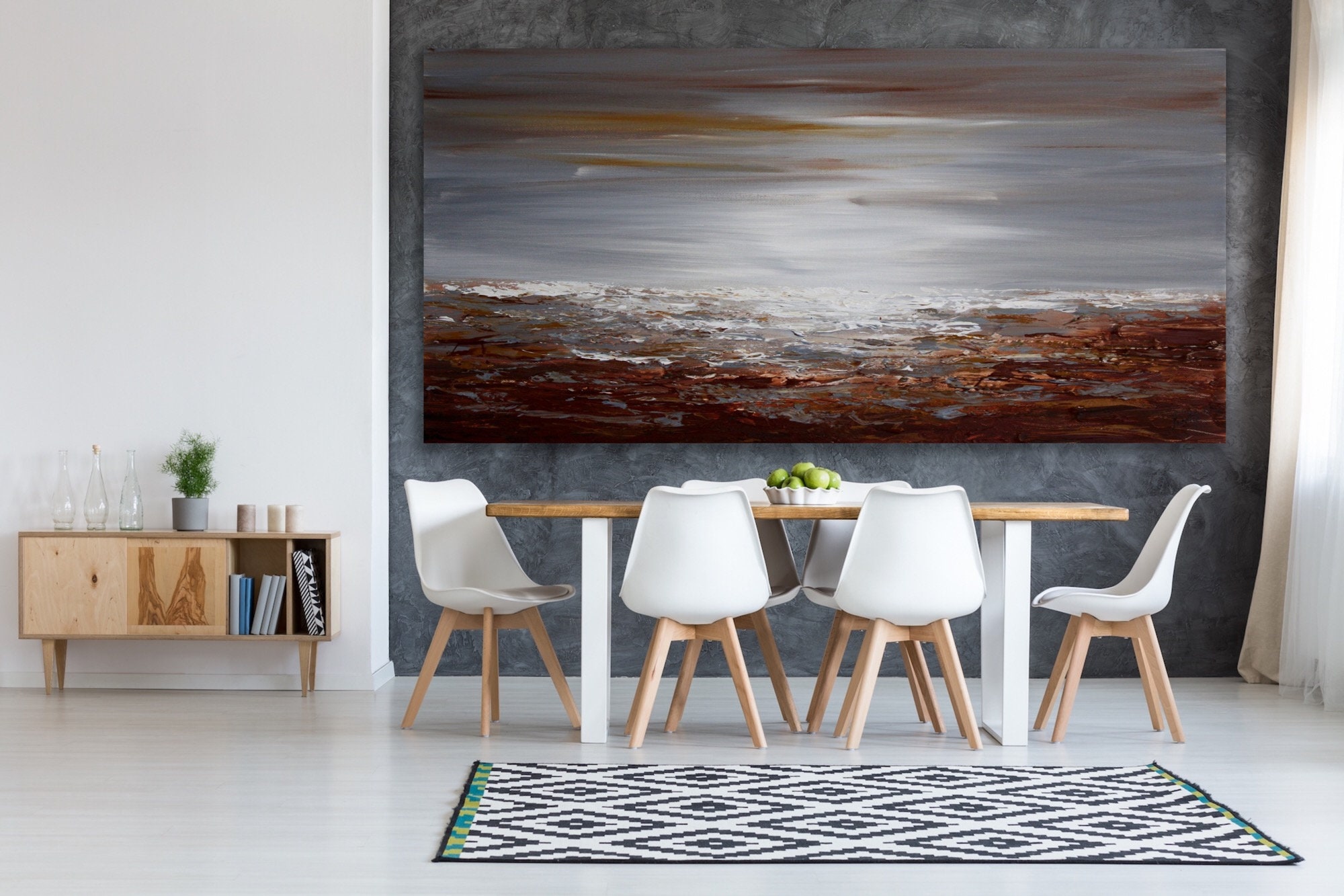 ORIGINAL custom brown coastal Modern art Contemporary art Etsy