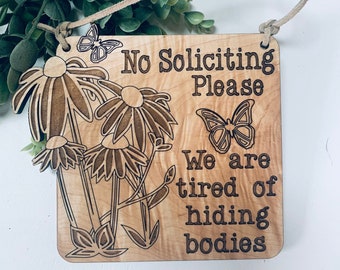 No soliciting mini sign - funny no soliciting sign