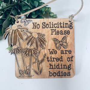 No soliciting mini sign - funny no soliciting sign