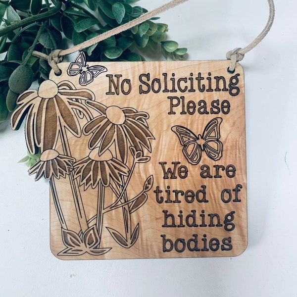 No soliciting mini sign - funny no soliciting sign