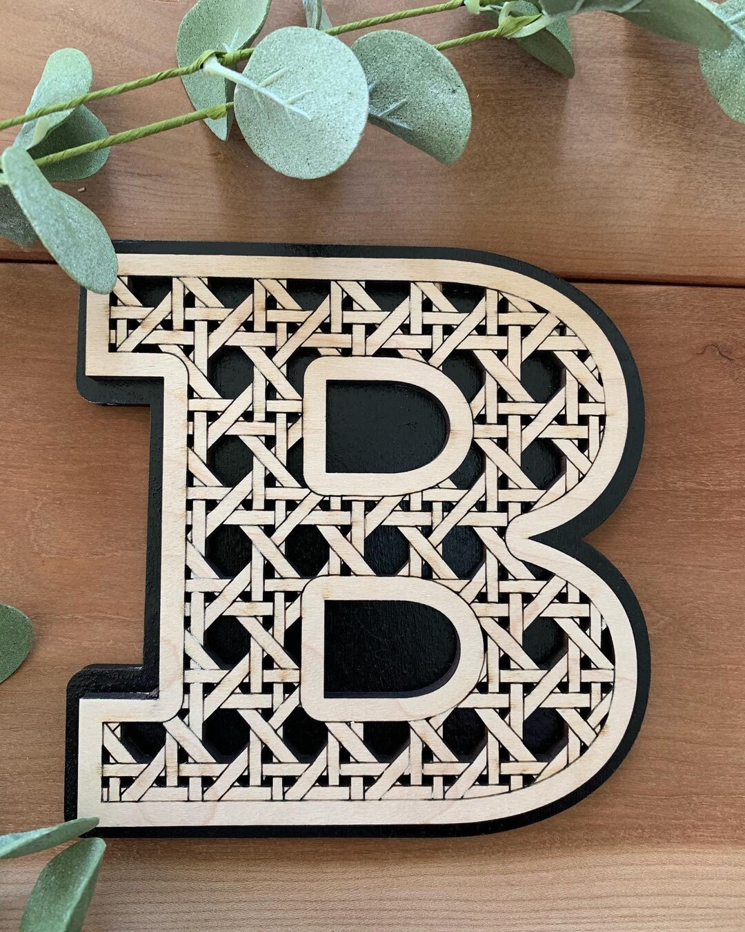 Rattan Alphabet Letter Rattan Letter Boho Personalized Name Wooden