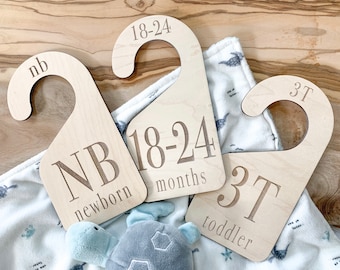 Baby Closet Dividers for Nursery- Wood Baby Gifts - Wooden Closet Dividers - Closet Organizer - Minimalist Baby Shower Gift Idea - Preemie