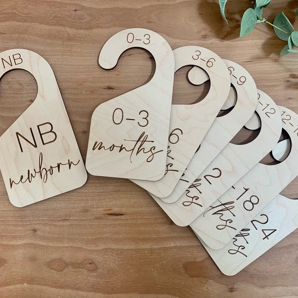 Baby Nursery Closet Divider- Clothes Divider - Closet Size Markers - Wooden Closet Dividers - Closet Organizer - Baby Shower Gift Idea